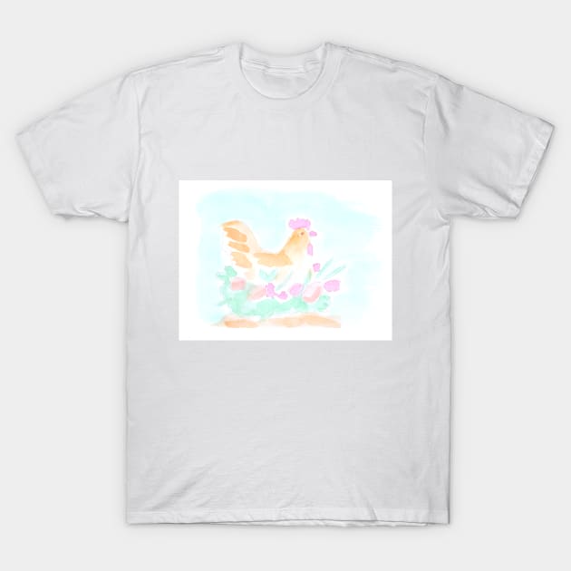 Easter, chicken, nest, eggs, family, bird, flower, floral, spring, nature,holiday, decor, spring, watercolor, light T-Shirt by grafinya